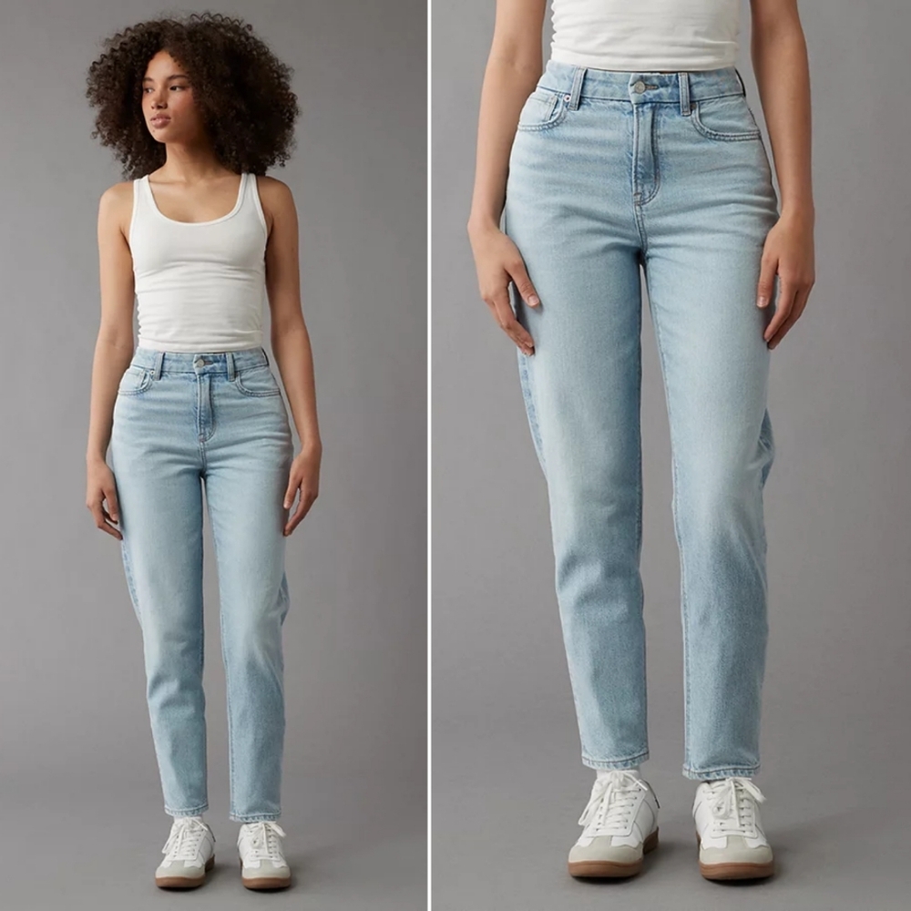 American Eagle Outfitters Light Wash Mom Jeans 6 SHORT